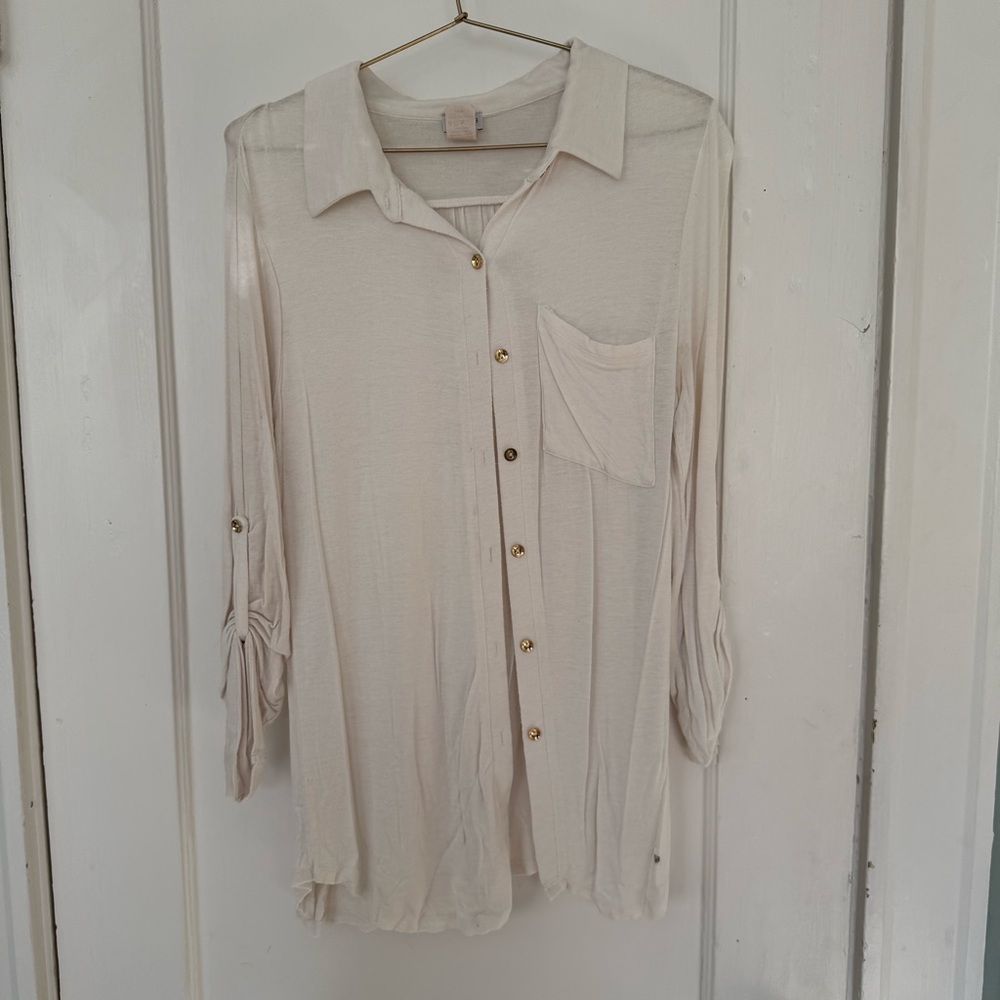 White button up cardigan